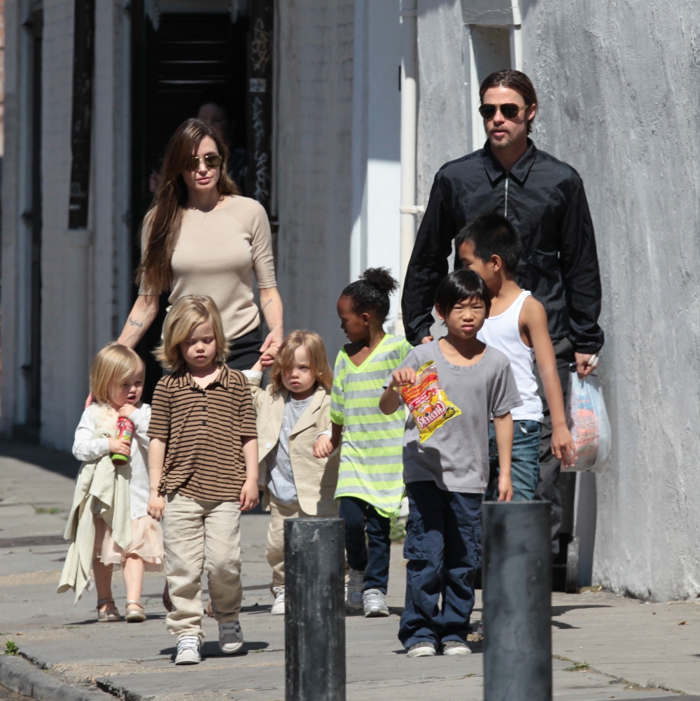 Angelina Jolie, Brad Pitt, Maddox, Zahara e Pax