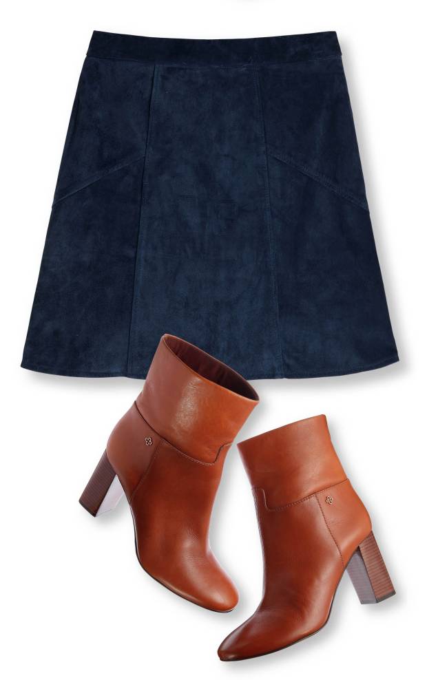 Saia de suede, Forever 21, R$ 150, tel. (11) 5181 2730. Botas de couro, Capodarte, R$ 590, tel. (51) 3599 8850. Saia de suede, Forever 21, R$ 150, tel. (11) 5181 2730. Botas de couro, Capodarte, R$ 590, tel. (51) 3599 8850.