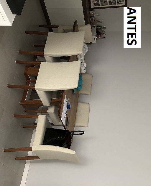 Esta sala foi reformada em 1 dia, com custo baixíssimo e ficou bem moderna