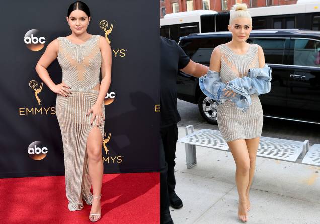 <strong>Ariel Winter</strong> e <strong>Kylie Jenner </strong>vestem <strong>Balmain</strong>. Ariel apostou na peça inteiramente bordada para chamar atenção no tapete vermelho do Emmy Awards. Já Kylie desfilou o modelo, arrematado com jaqueta jeans <em>oversized</em>, nas ruas de Nova York. <strong>Ariel Winter</strong> e <strong>Kylie Jenner </strong>vestem <strong>Balmain</strong>. Ariel apostou na peça inteiramente bordada para chamar atenção no tapete vermelho do Emmy Awards. Já Kylie desfilou o modelo, arrematado com jaqueta jeans <em>oversized</em>, nas ruas de Nova York.