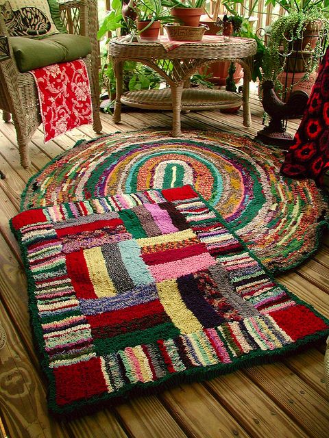Arte têxtil no chão