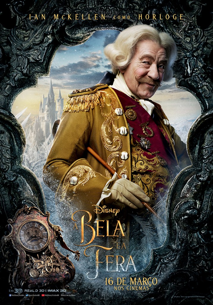 Ian McKellen como Horloge em "A Bela e A Fera"