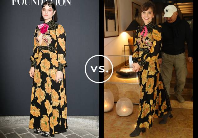 <strong>Soko</strong> e <strong>Maggie Gyllenhaal</strong> vestem<strong> Gucci</strong>. Quando a intenção é compor um visual de tapete vermelho fora do comum, as criações cheias de personalidade do estilista Alessandro Michele são aposta certa. Sempre estilosa, a cantora arrematou o vestido estampado com sapatos com aplicações, anel duplo e penteado com jeitinho retrô. Discreta, a atriz preferiu botinhas e um coque simples. <strong>Soko</strong> e <strong>Maggie Gyllenhaal</strong> vestem<strong> Gucci</strong>. Quando a intenção é compor um visual de tapete vermelho fora do comum, as criações cheias de personalidade do estilista Alessandro Michele são aposta certa. Sempre estilosa, a cantora arrematou o vestido estampado com sapatos com aplicações, anel duplo e penteado com jeitinho retrô. Discreta, a atriz preferiu botinhas e um coque simples.