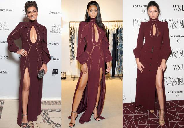 <strong>Juliana Paes</strong>, <strong>Chanel Iman</strong> e<strong> Kendall Jenner</strong> vestem <strong>Zimmermann</strong>. O vestido marsala com fenda e decote generosos da grife australiana caiu mesmo no gosto das famosas. Juliana e Kendall (vestindo um modelo um pouco diferente) arremataram o visual com sandálias metalizadas e cabelos presos. Já Chanel, mais básica, foi de sandália de tiras e fios soltos. <strong>Juliana Paes</strong>, <strong>Chanel Iman</strong> e<strong> Kendall Jenner</strong> vestem <strong>Zimmermann</strong>. O vestido marsala com fenda e decote generosos da grife australiana caiu mesmo no gosto das famosas. Juliana e Kendall (vestindo um modelo um pouco diferente) arremataram o visual com sandálias metalizadas e cabelos presos. Já Chanel, mais básica, foi de sandália de tiras e fios soltos.