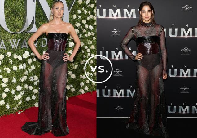 <strong>Candice Swanepoel</strong> e <strong>Sofia Boutella</strong> vestem<strong> Prabal Gurung</strong>. Confeccionado com centenas de cristais e repleto de transparências, o vestido compõe uma produção bastante ousada. Por causa do tons preto e bordô, o modelo garante uma vibe rock'n'roll a qualquer look de gala. Adepta de um estilo sexy, Candice preferiu a versão tomara que caia; fashionista, Sofia foi de mangas longas. <strong>Candice Swanepoel</strong> e <strong>Sofia Boutella</strong> vestem<strong> Prabal Gurung</strong>. Confeccionado com centenas de cristais e repleto de transparências, o vestido compõe uma produção bastante ousada. Por causa do tons preto e bordô, o modelo garante uma vibe rock'n'roll a qualquer look de gala. Adepta de um estilo sexy, Candice preferiu a versão tomara que caia; fashionista, Sofia foi de mangas longas.