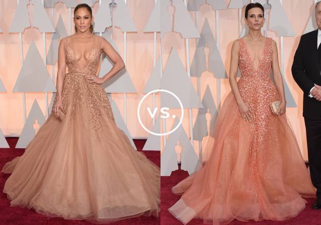 <strong>Jennifer Lopez</strong> e <span><strong>Luciana Duvall</strong>. </span>JLo compareceu ao Oscar vestindo um longo <strong>Elie Saab</strong> de decote poderoso e saia ampla. Luciana Duvall cruzou o tapete vermelho vestindo um modelo muito parecido, mas de cor diferente e com mais aplicações na parte da frente. Qual é o seu preferido? <strong>Jennifer Lopez</strong> e <span><strong>Luciana Duvall</strong>. </span>JLo compareceu ao Oscar vestindo um longo <strong>Elie Saab</strong> de decote poderoso e saia ampla. Luciana Duvall cruzou o tapete vermelho vestindo um modelo muito parecido, mas de cor diferente e com mais aplicações na parte da frente. Qual é o seu preferido?