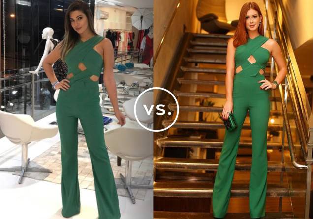 <strong>Vivian Amorim</strong> e <strong>Marina Ruy Barbosa</strong> vestem<strong> Agilità</strong>. Verde, com decote transpassado e efeito poderoso, era de se esperar que este macacão caísse no gosto das famosas. Como a peça é bastante chamativa, tanto a ex-BBB quanto a atriz não carregaram na maquiagem nem apostaram em acessórios chamativos para manter o visual equilibrado. <strong>Vivian Amorim</strong> e <strong>Marina Ruy Barbosa</strong> vestem<strong> Agilità</strong>. Verde, com decote transpassado e efeito poderoso, era de se esperar que este macacão caísse no gosto das famosas. Como a peça é bastante chamativa, tanto a ex-BBB quanto a atriz não carregaram na maquiagem nem apostaram em acessórios chamativos para manter o visual equilibrado.