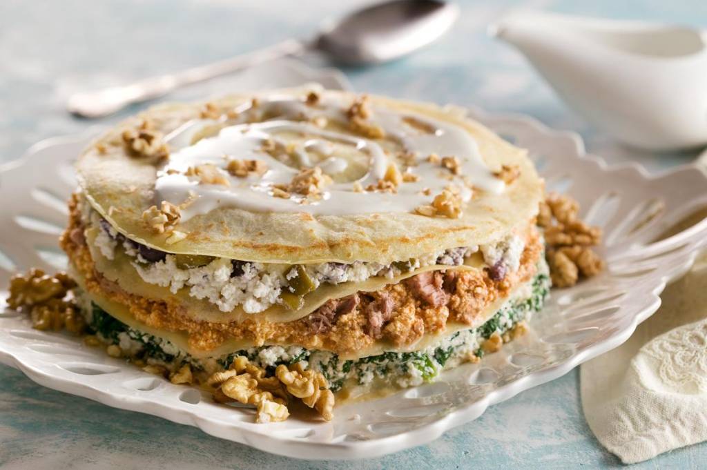 Bolo de panqueca e sardinha