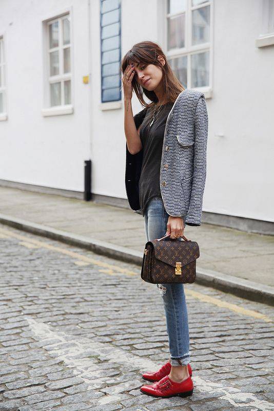 louis vuitton denim bolsa with red strap