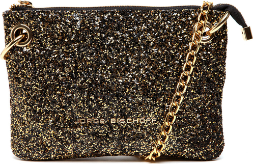 <span>Bolsa  </span><strong>Jorge Bischoff</strong><span> Glitter Preta/Dourada - R$ 399,00</span>