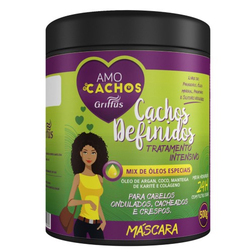 <b>Griffus</b> Amo Cachos Definidos - Máscara 500g - <b>R$ 16,90</b> <b>Griffus</b> Amo Cachos Definidos - Máscara 500g - <b>R$ 16,90</b>