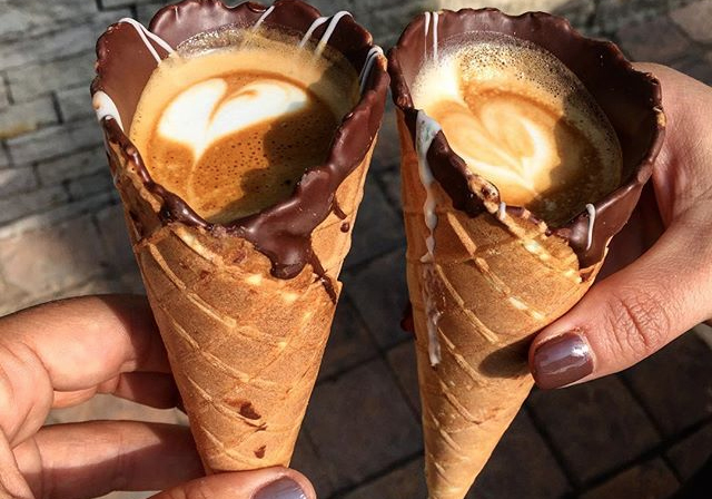 A tendência de servir café em cones de sorvete já é a queridinha do Instagram