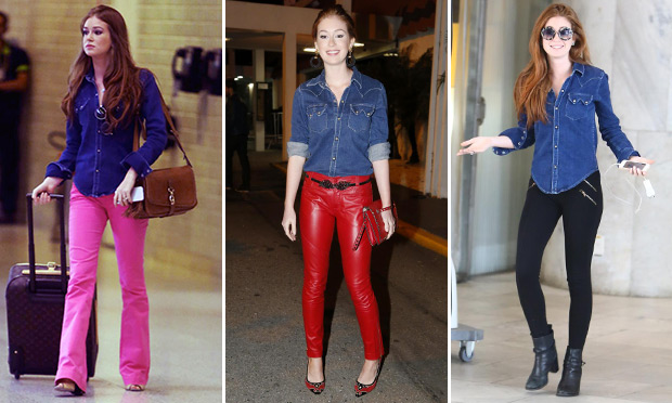 Camisa jeans é item coringa no closet de Marina Ruy Barbosa