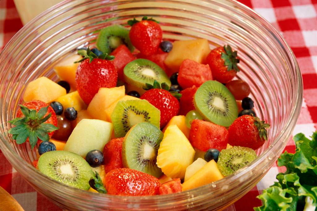 Close-up of fruit salad in a bowl