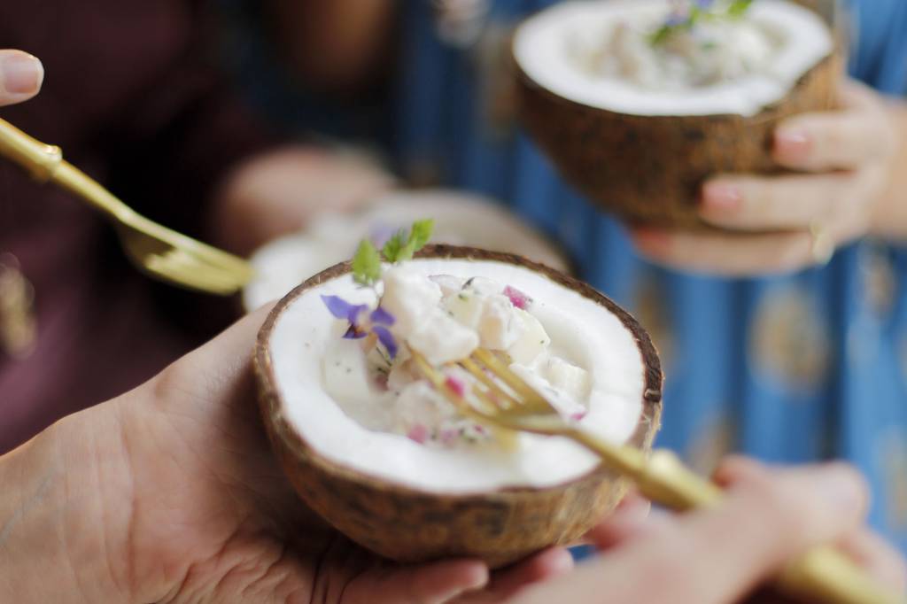 Ceviche saint peter e palmito pupunha