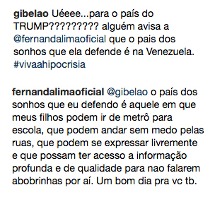 Comentário de Fernanda Lima
