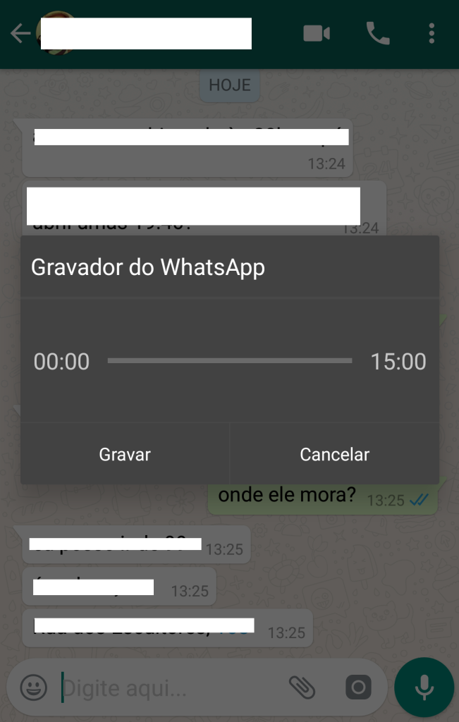 como gravar audio sem apertar botao whatsapp