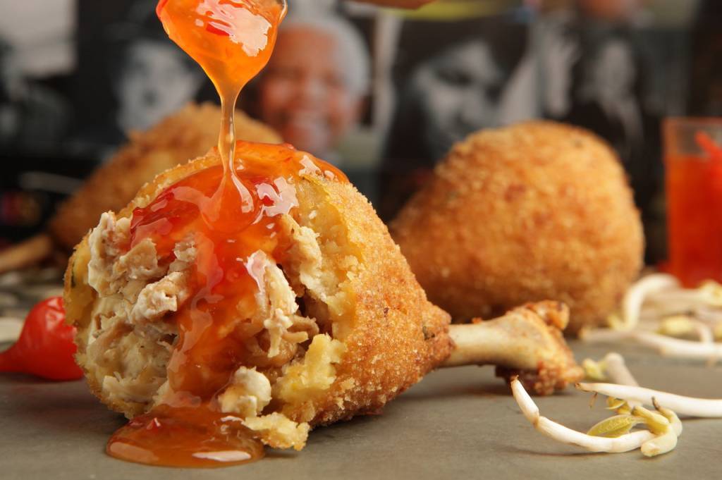 Coxinha com massa de milho Coxa creme