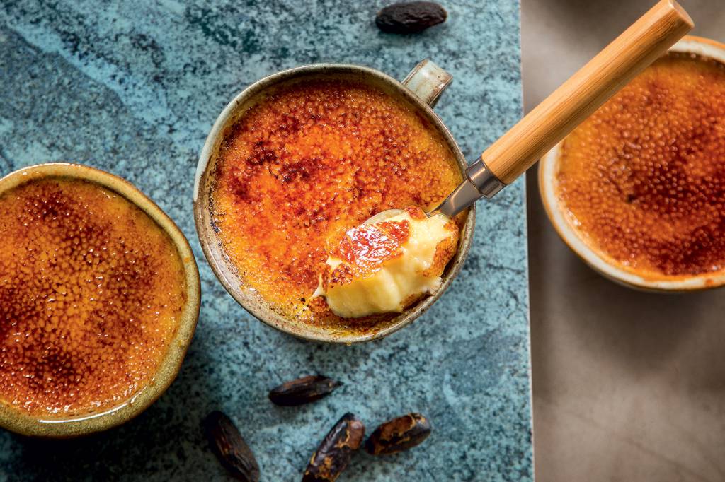 Creme queimado de chocolate branco e cupuaçu