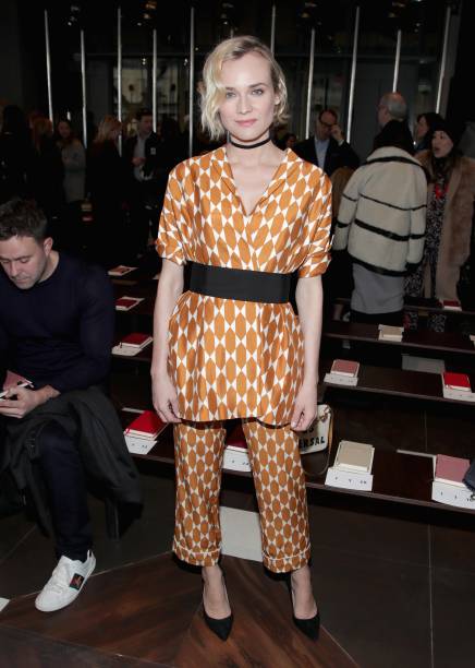 Diane Kruger no desfile de Tory Burch