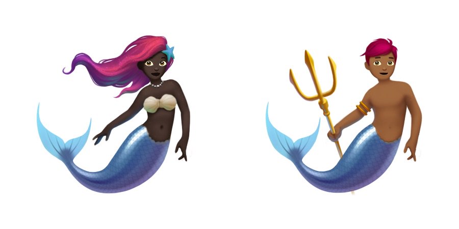 emoji de sereia e sereio