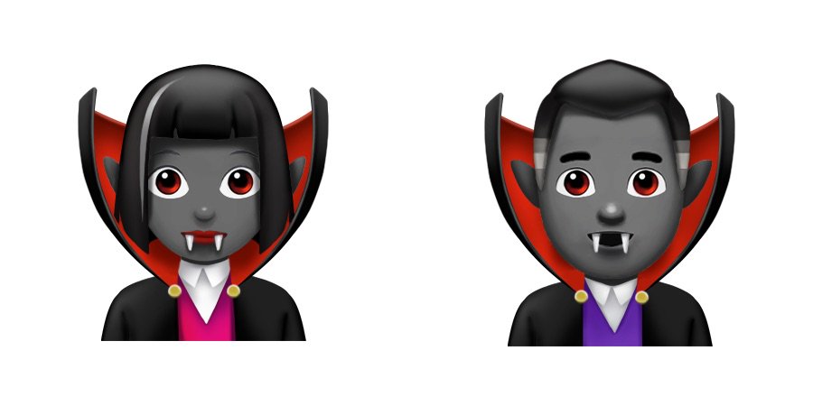 emoji de vampira e vampiro
