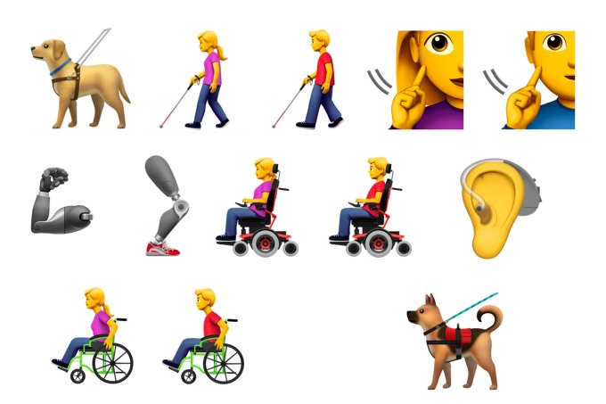 Emojis de pessoas com deficiência