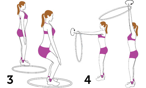 Exercícios físicos com bambolê Exercícios físicos com bambolê