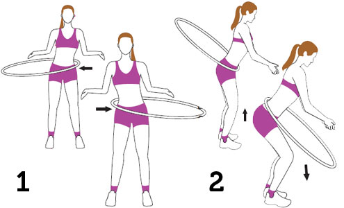 Exercícios físicos com bambolê Exercícios físicos com bambolê