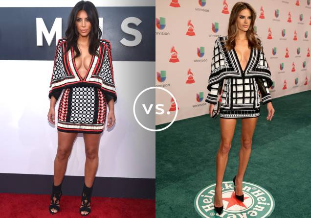 <strong>Kim Kardashian</strong> e <strong>Alessandra Ambrósio</strong> vestem <strong>Balmain</strong>. Alessandra apostou no vestido de mangas longas. Assim, o look fica um pouco mais equilibrado. Kim, que adora um visual ousado, deixou mais pele à mostra. <strong>Kim Kardashian</strong> e <strong>Alessandra Ambrósio</strong> vestem <strong>Balmain</strong>. Alessandra apostou no vestido de mangas longas. Assim, o look fica um pouco mais equilibrado. Kim, que adora um visual ousado, deixou mais pele à mostra.