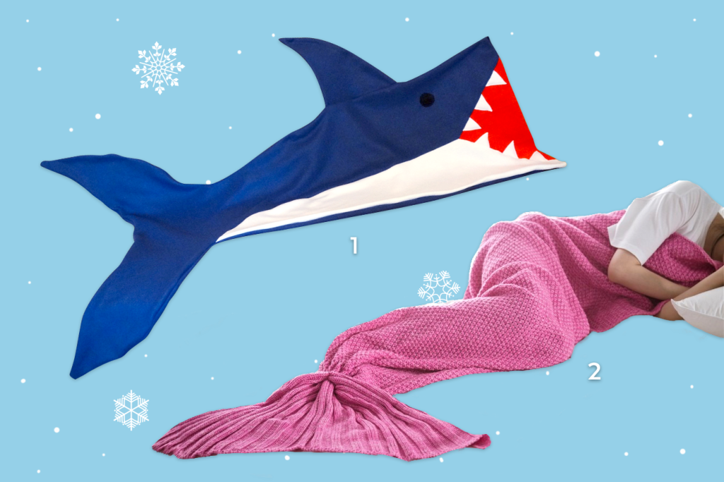 cobertor de tubarão e sereia para o inverno 2017