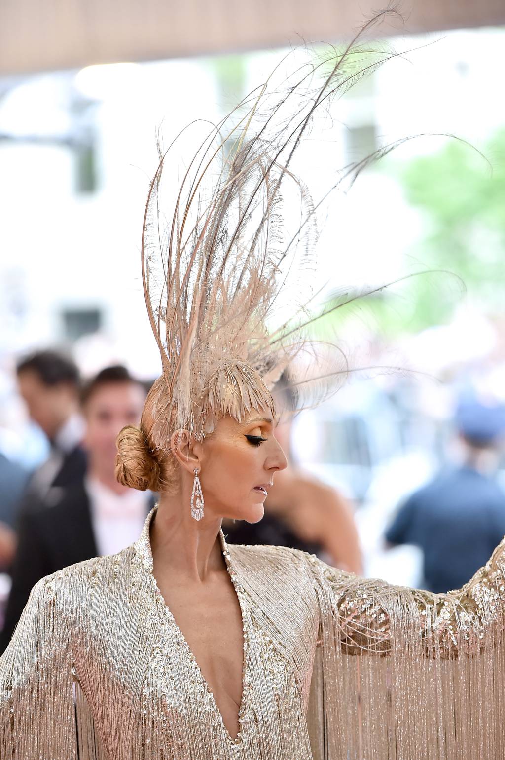 Céline Dion aposta em (muitas) franjas no look para o Met Gala 2019
