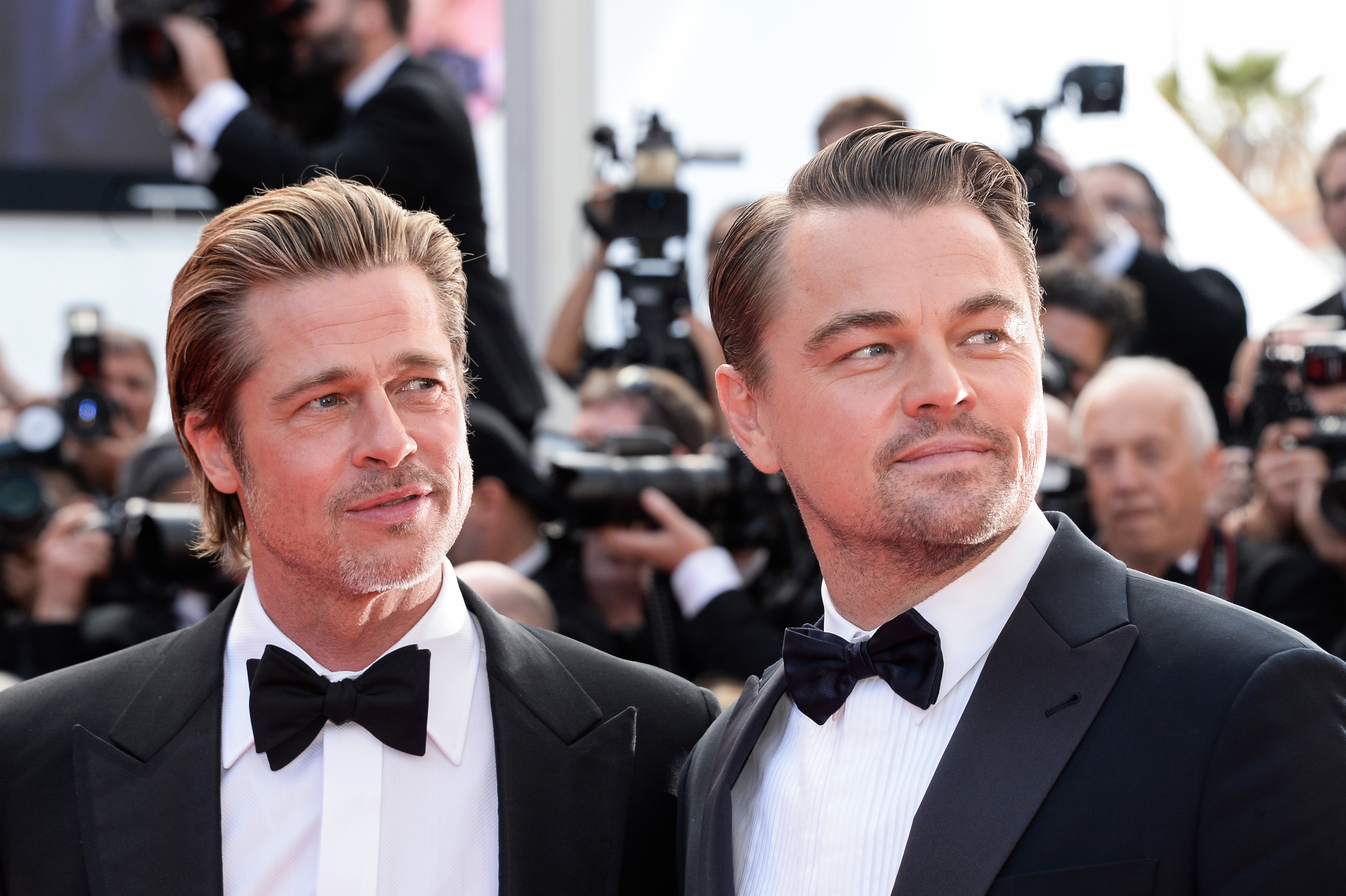 Brad Pitt e Leonardo DiCaprio em Cannes