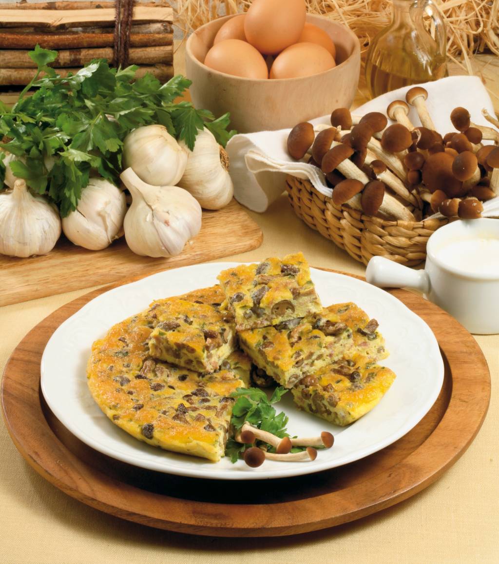 Omelete de forno com cogumelos
