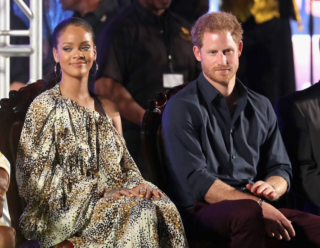BRIDGETOWN, BARBADOS - NOVEMBER 30:  Prince Harry and singer Rihanna attend a Golden Anniversary Spectacular Mega Concert at the Kensington Oval Cricket Ground on day 10 of an official visit to the Caribbean on November 30, 2016 in  Bridgetown, Barbados. Prince Harry's visit to The Caribbean marks the 35th Anniversary of Independence in Antigua and Barbuda and the 50th Anniversary of Independence in Barbados and Guyana.  (Photo by Chris Jackson/Getty Images)
