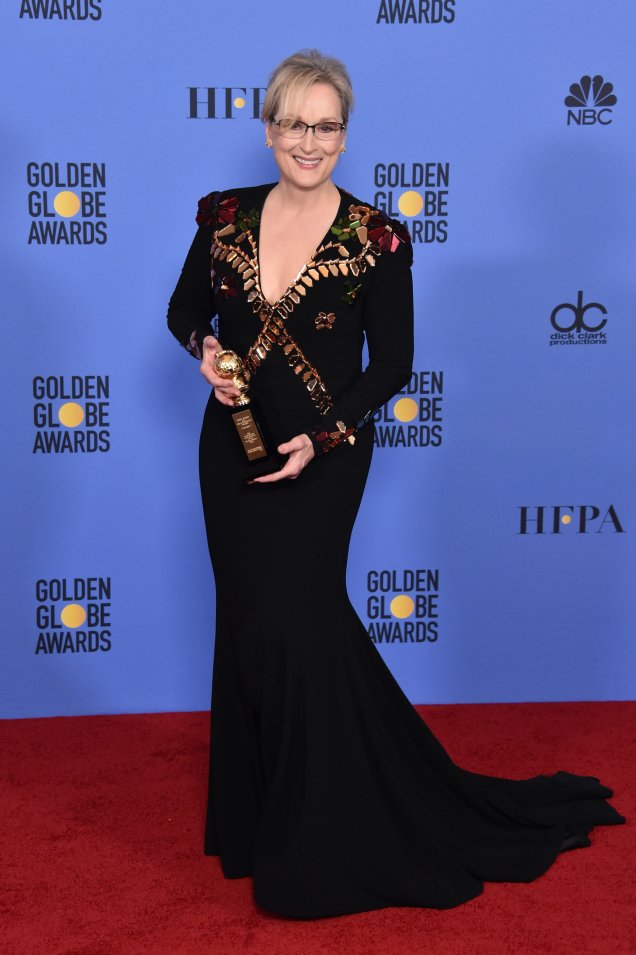 <strong>Meryl Streep</strong> no Globo de Ouro em 2017 <strong>Meryl Streep</strong> no Globo de Ouro em 2017