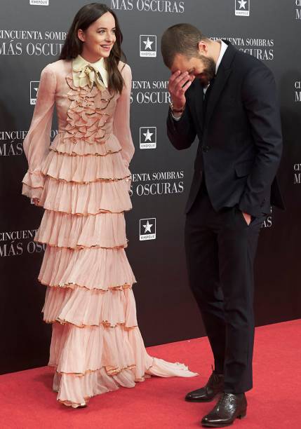 <strong>Jamie Dornan</strong> e <strong>Dakota Johnson</strong> em Madri.