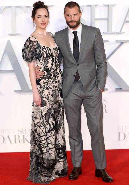 <strong>Jamie Dornan</strong><span> e </span><strong>Dakota Johnson</strong><span> em Londres.</span>