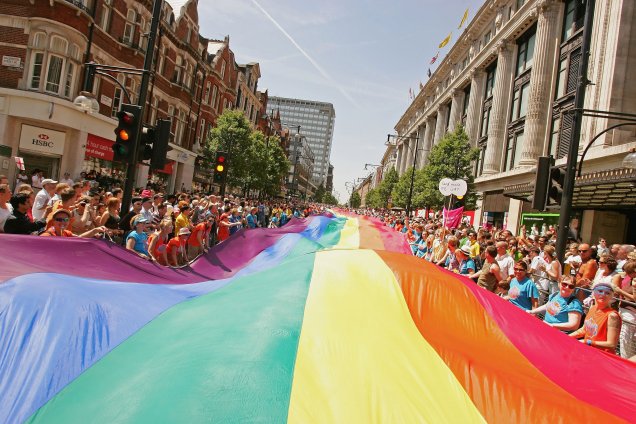 Parada do Orgulho LGBT em Londres, na Inglaterra