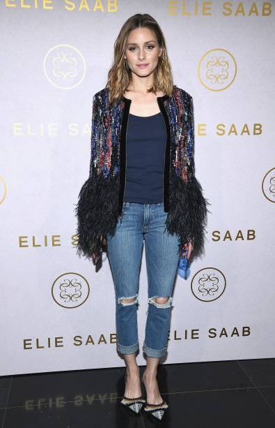 <strong>Olivia Palermo </strong>no desfile de<strong> Elie Saab</strong>.