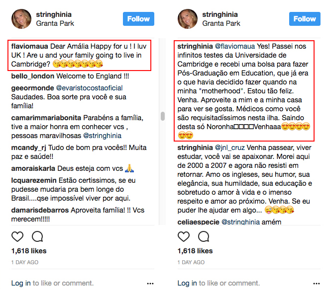 Amalia Stringhini, esposa Evaristo Costa, conta que vão morar na Inglaterra
