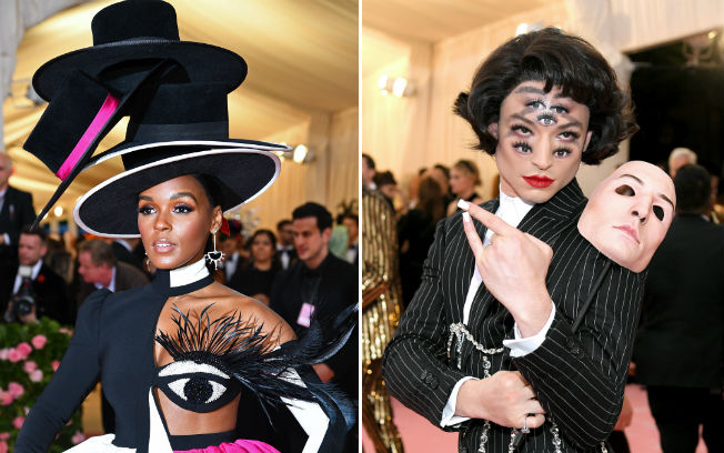 Ezra Miller e Janelle Monáe dão aula de surrealismo no Met Gala
