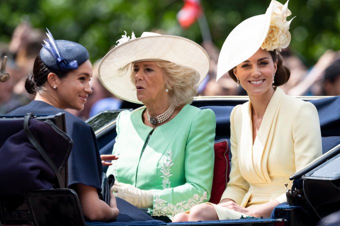 Meghan Markle Camilla e Kate Middleton no Trooping The Colour 2019
