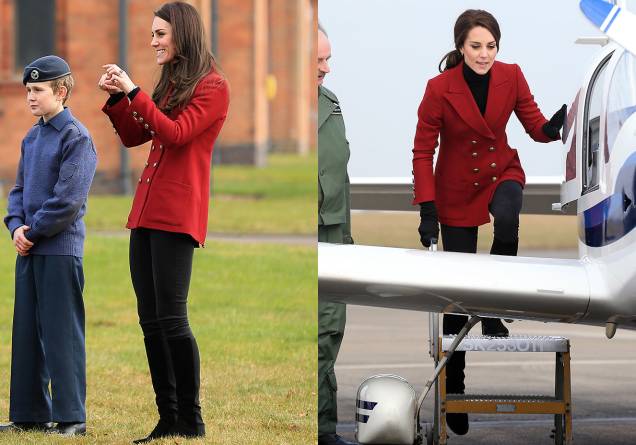 <strong>06 de fevereiro de 2017</strong> - Esta não é a primeira vez que Kate Middleton usa o conjunto vermelho da marca <strong>Luisa Spagnoli </strong>- o look com cinto de veludo já foi exibido pela duquesa em duas outras ocasiões, em 2011 e em 2014. Desta vez, a britânica apostou na produção para comparecer a uma reunião com crianças em uma escola londrina, como parte dos eventos oficiais da semana da saúde mental infantil. <strong>06 de fevereiro de 2017</strong> - Esta não é a primeira vez que Kate Middleton usa o conjunto vermelho da marca <strong>Luisa Spagnoli </strong>- o look com cinto de veludo já foi exibido pela duquesa em duas outras ocasiões, em 2011 e em 2014. Desta vez, a britânica apostou na produção para comparecer a uma reunião com crianças em uma escola londrina, como parte dos eventos oficiais da semana da saúde mental infantil.