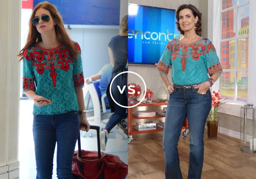 <strong>Marina Ruy Barbosa</strong> e <strong>Fátima Bernardes </strong>vestem<strong> A. Brand. </strong>Enquanto Marina apostou na combinação da blusa colorida com calça jeans para enfrentar o aeroporto no início de fevereiro, Fátima usou o look para apresentar seu programa,<em> Encontro Com Fátima Bernardes</em>. <strong>Marina Ruy Barbosa</strong> e <strong>Fátima Bernardes </strong>vestem<strong> A. Brand. </strong>Enquanto Marina apostou na combinação da blusa colorida com calça jeans para enfrentar o aeroporto no início de fevereiro, Fátima usou o look para apresentar seu programa,<em> Encontro Com Fátima Bernardes</em>.