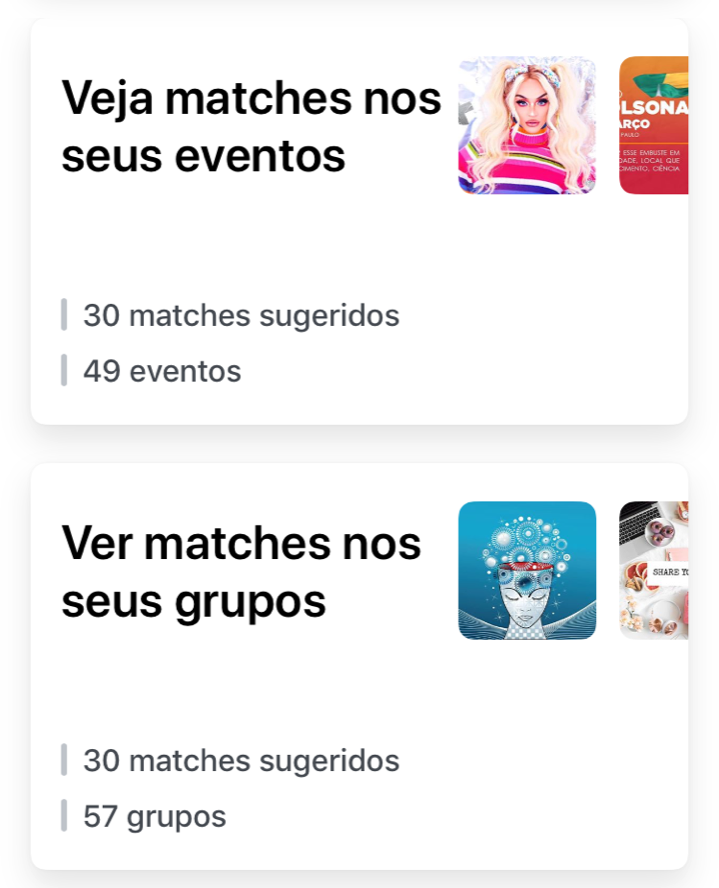 Matches em grupos e eventos na ferramente Facebook Dating