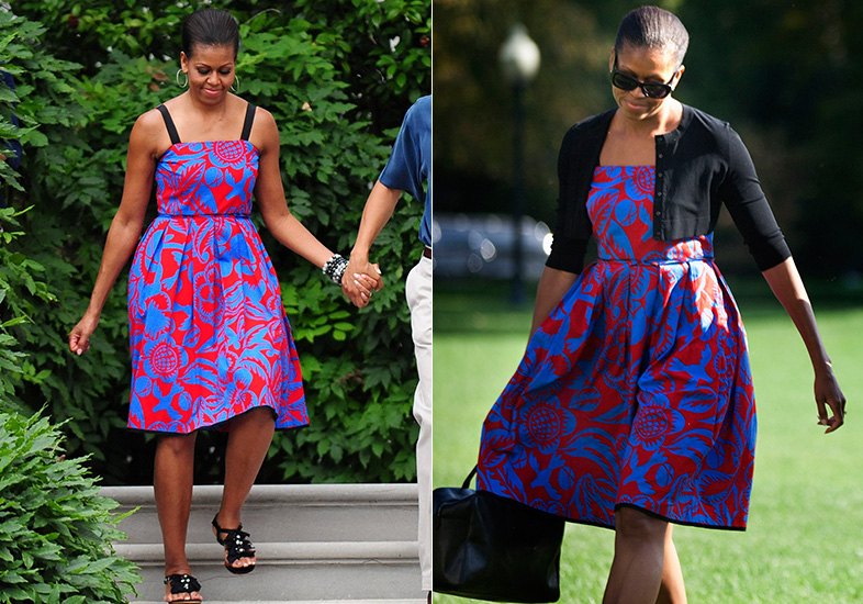 Michelle Obama repetindo vestido