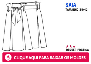 Molde de saia de tricoline: para você fazer e usar com blusas ajustadas e salto alto
