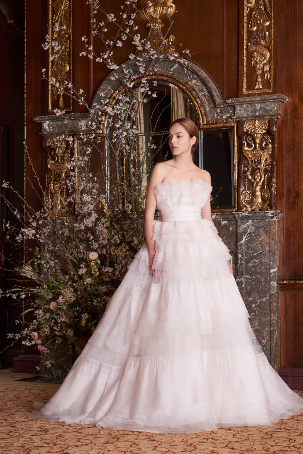 23 vestidos de noiva em tom champagne moniquelhuillier_spring_2019_bridal_look_16_parfait