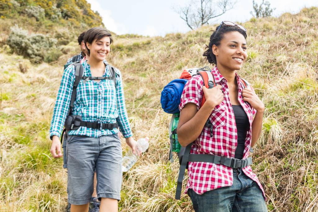 People Hiking at Top of Mountain